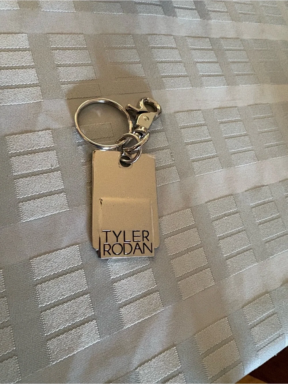 Tyler Rodan Silver Branded Metal Key chain
